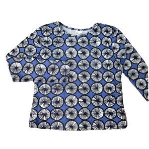 Marimekko for Target Youth Girls Size L Blue Print Rash Guard Sun Shirt Swim UPF